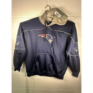 New England Patriots Hoodie Mens Large Navy NFL Pocket Athletic Team Apparel